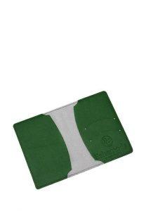 Обложка на паспорт с принтом Eshemoda “Цветочный базар”, натуральная кожа, цвет зелёный