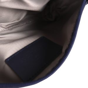 Косметичка с принтом Eshemoda «Кот де Азур», размер L, натуральная кожа, цвет синий