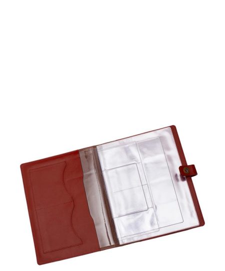 Органайзер для документов с принтом Eshemoda "Королевский фазан", Формат В5 , натуральная кожа цвет красно-коричневый