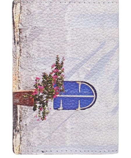 Обложка для автодокументов с принтом Eshemoda «Солнечный дворик», натуральная кожа
