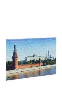 Обложка для карточки с принтом Eshemoda «Кремлёвская стена», натуральная кожа