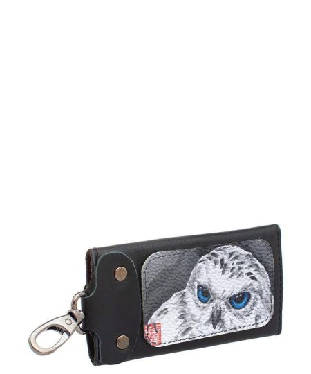 Ключница с принтом Eshemoda «Полярная сова», размер M, цвет чёрный