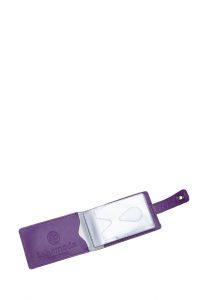 Визитница с принтом Eshemoda “Сиреневый букет”, натуральная кожа, цвет фиолетовый