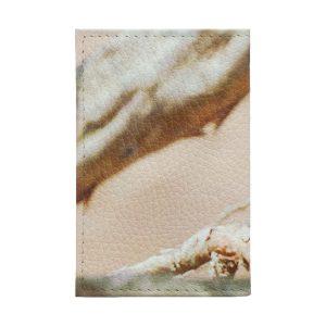 Обложка для 2-х карточек с принтом Eshemoda “Совенок”, натуральная кожа