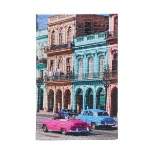Обложка для 2-х карточек с принтом Eshemoda “Улица Кубы” , натуральная кожа