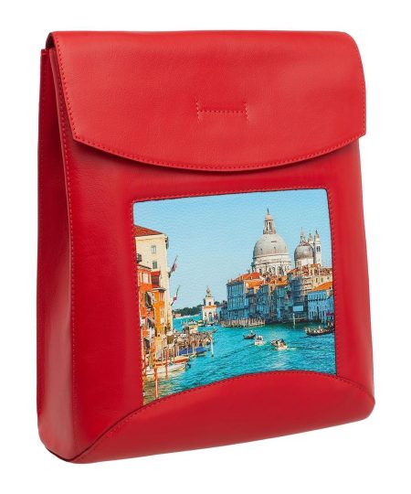 Красная сумка-рюкзак Венеция