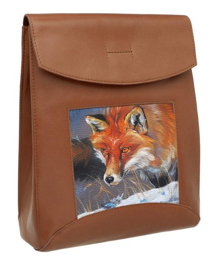 Сумка-рюкзак с принтом Eshemoda "Королевский фазан", цвет медный