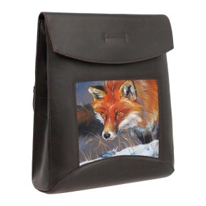 Сумка-рюкзак с принтом Eshemoda “Королевский фазан”, цвет коричневый