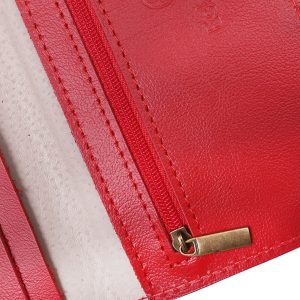 Кошелек с принтом Eshemoda»Ретро Париж», натуральная кожа, цвет красный