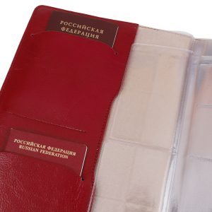 Папка для семейных документов с принтом Eshemoda “Ретро Париж”, Формат А4, натуральная кожа, цвет красный
