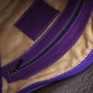 Сумка кросс-боди с принтом  Eshemoda “Яркий Амстердам”, натуральная кожа, цвет фиолетовый