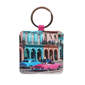 Брелок с принтом Eshemoda «Улица Кубы», цвет фуксия