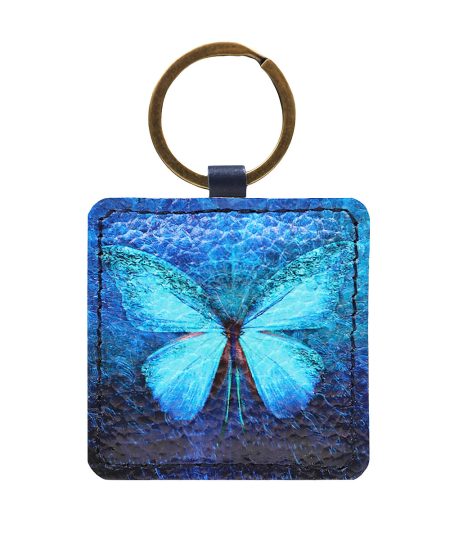 Брелок с принтом Eshemoda «Бабочка кружево», цвет синий