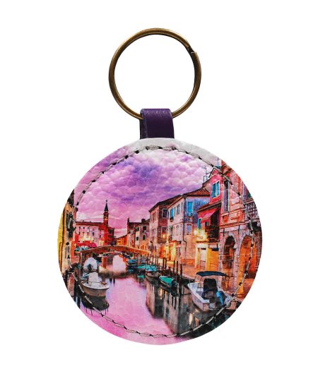 Брелок с принтом Eshemoda «Вечер в Венеции», цвет фиолетовый