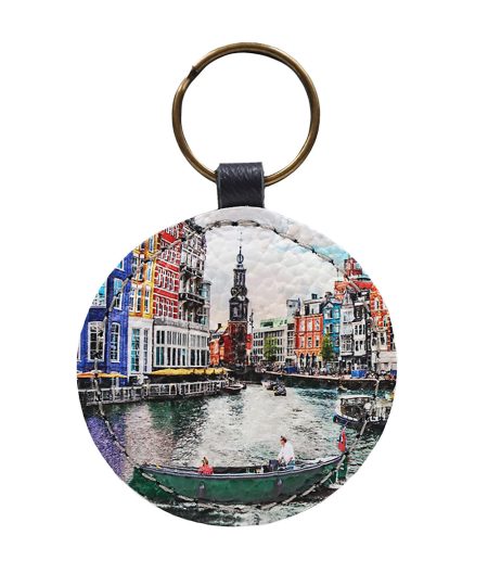 Брелок с принтом Eshemoda «Яркий Амстердам», цвет синий