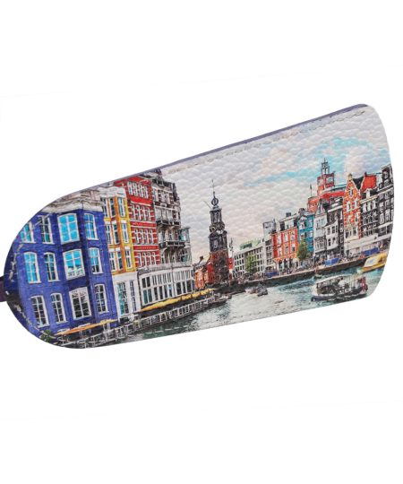 Ключница с принтом Eshemoda «Яркий Амстердам», цвет фиолетовый