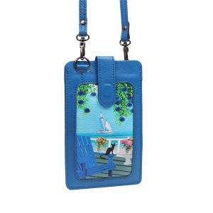 Сумочка для телефона Eshemoda с принтом «Кот де Азур», цвет синий