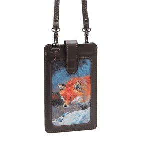 Сумочка для телефона Eshemoda с принтом «Королевский фазан», цвет коричневый