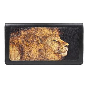 Big Travel с принтом Eshemoda “Золотой лев” натуральная кожа, цвет черный