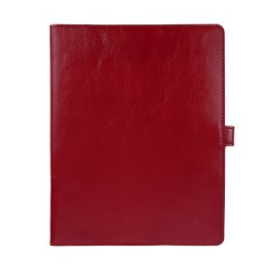 Папка для семейных документов с принтом Eshemoda “Ретро париж”, Формат В5 , натуральная кожа, цвет красный