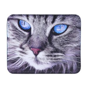Кардхолдер с принтом Eshemoda “Тигровый кот”, натуральная кожа, цвет ярко-синий