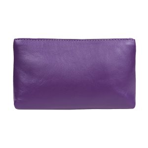Косметичка с принтом Eshemoda “Лиловый букет”, размер L, натуральная кожа, цвет фиолетовый